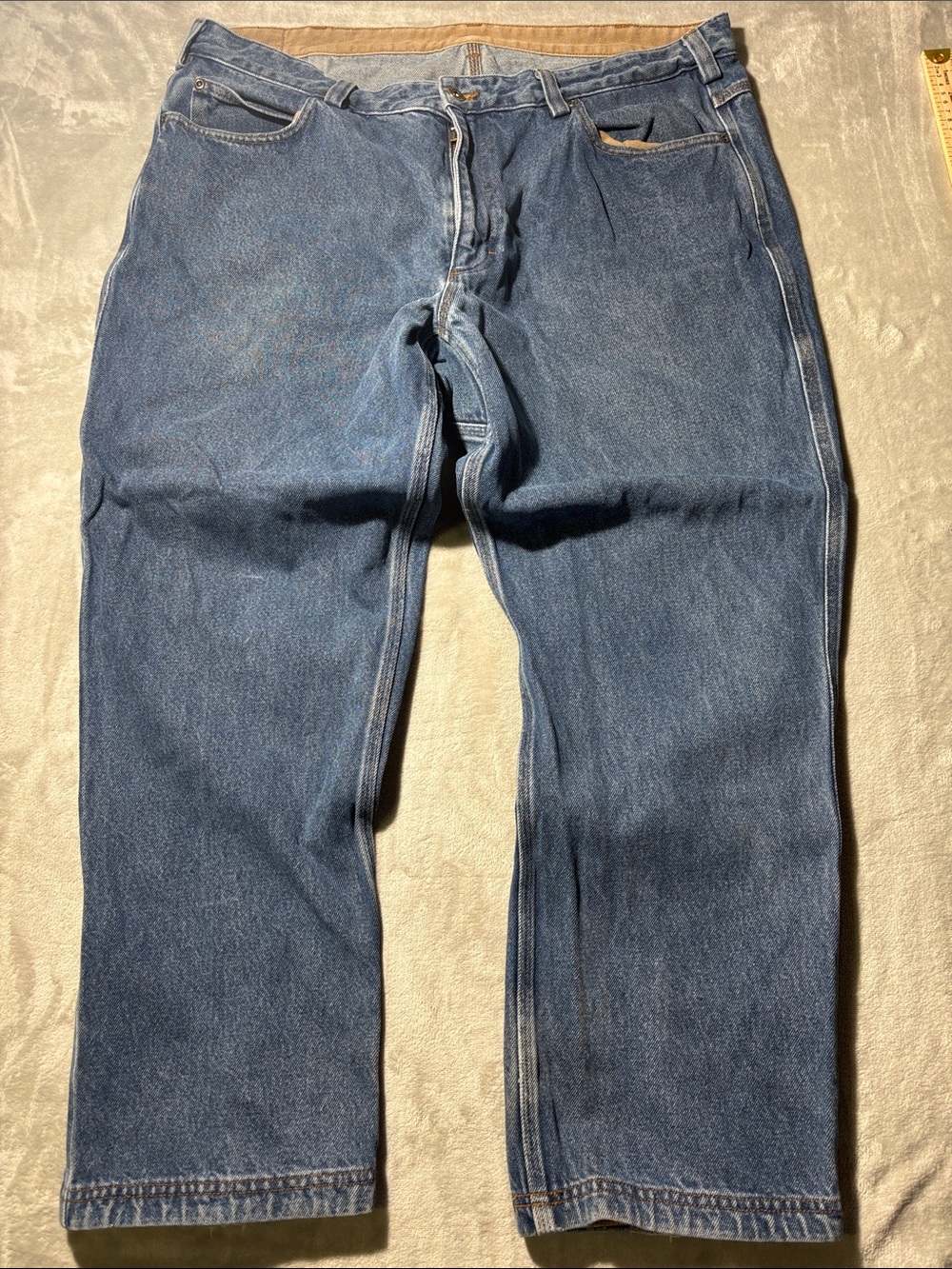 Duluth Trading Co. Relaxed Straight Blue Work Jeans 40x30